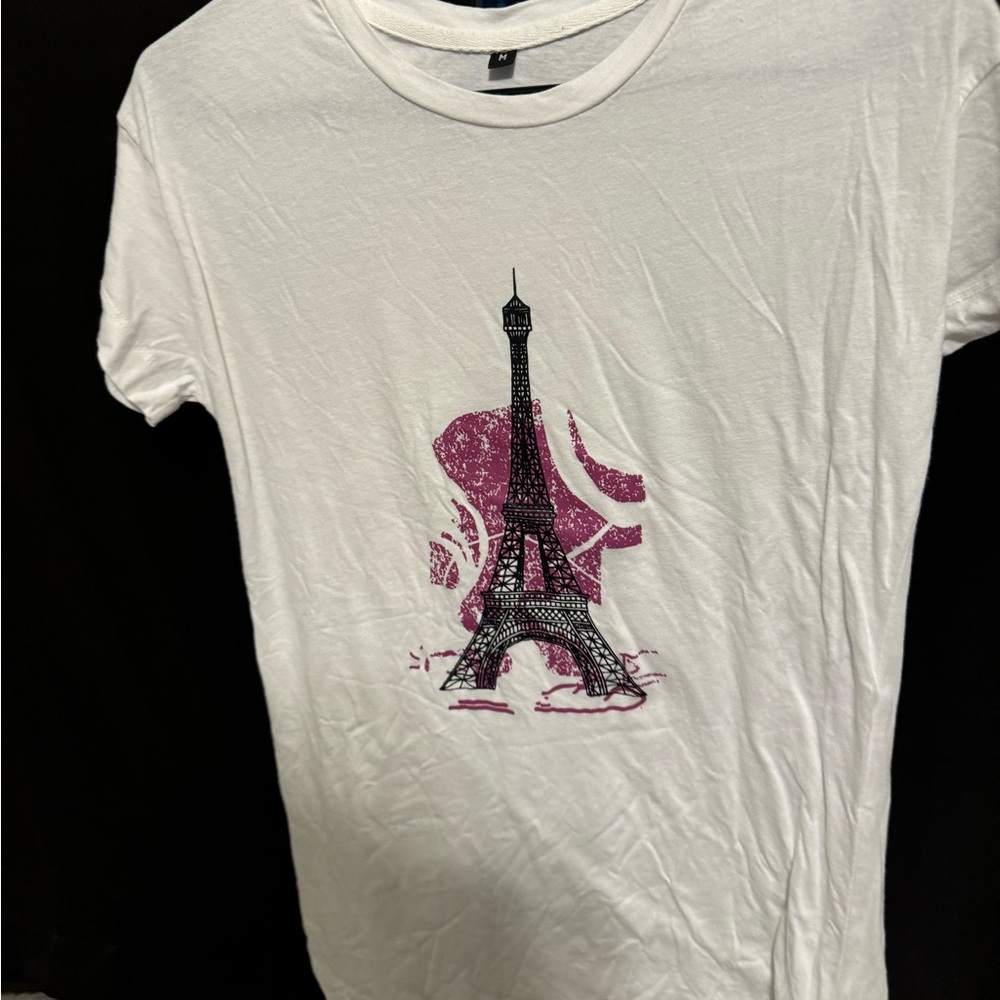 White printed tee